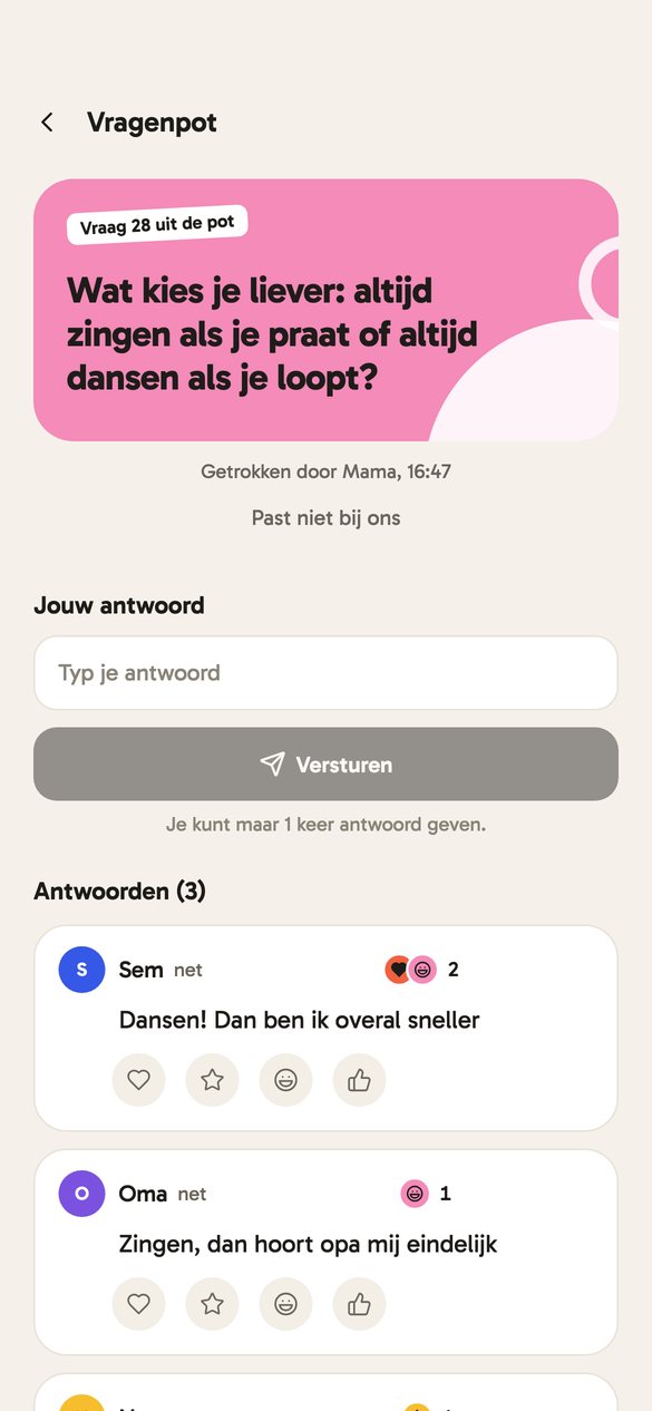 Vragenpot met antwoorden van Sem en Oma
